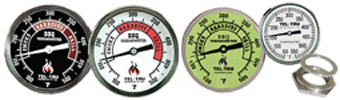 Tel-Tru BQ300 BBQ Grill & Smoker Thermometer 3 Dial 4 Stem 200-1000 – BBQ  Bonanza