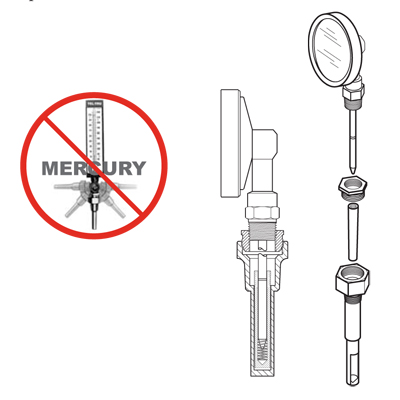 Sanitary Digital Thermometer, Remote Mount, 4.5 Case